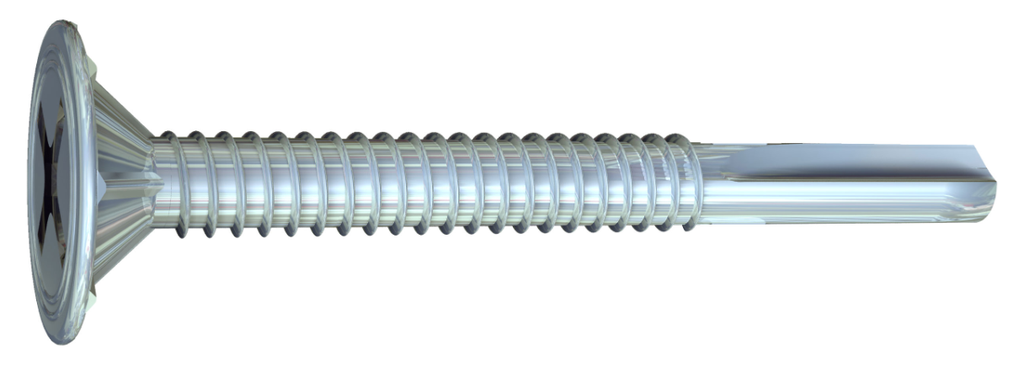 Vis à métal, Grabber, #8 x 1&quot;, Tête évasée modifiée, Phillips #2, Phosphate (5M/bte-48bte/pal)