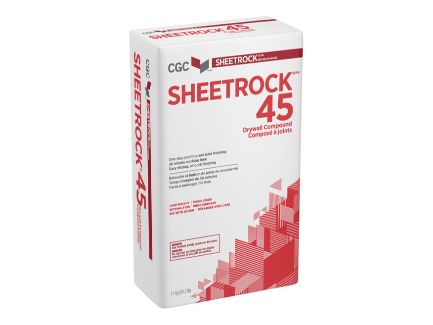 Composé tout usage pour cloisons sèches à prise rapide, Sheetrock 45, Légé, 11 kg (96bte/pal)