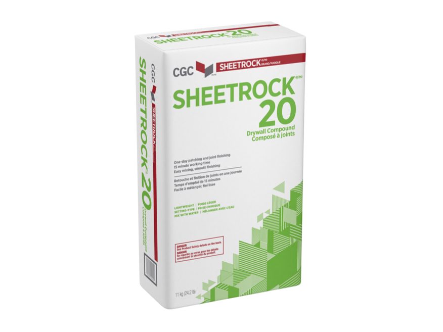 Composé tout usage pour cloisons sèches à prise rapide, Sheetrock 20, Légé, 11 kg (96bte/pal)