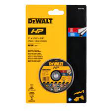 Disque pour couper le métal, Dewalt, 3/8&quot; x 3&quot; x 1/16&quot; Type 1, Métal/Acier Inoxydable (3un/pqt)