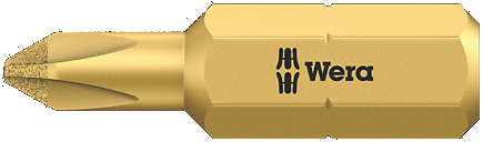 Embout à insérer réduit Phillips #2, Wera 851/1 RDC, Pointe de diamant , 1", Or (10un/sac)