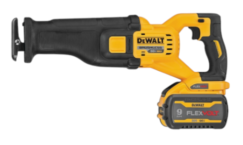 Ensemble scie alternative sans fil Dewalt DCS389X1, Sans balais, 1 batterie 9.0Ah, 1 chargeur, 1 sac