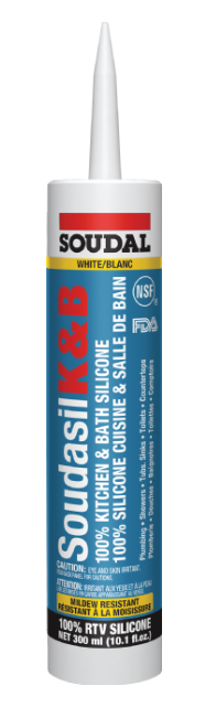 Calfeutrant de silicone, Soudal K&amp;B, Grade alimentaire, 300ml (12un/bte)