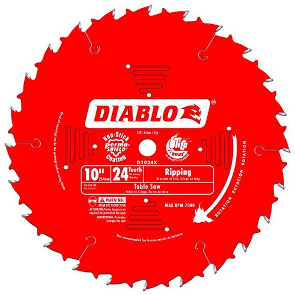 Wood circular saw blade, Diablo, 10", 24 teeth (10un/bx)