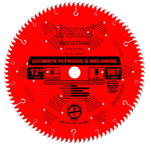 Lame à bois pour scie circulaire, Freud, 12", 96 dents (1un)