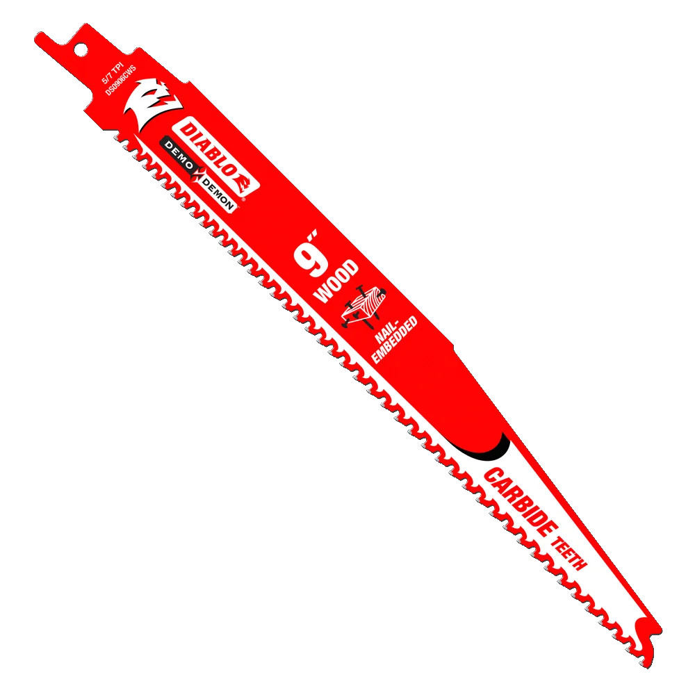 Lame à bois / Démolition au carbure pour scie alternative, Diablo, 9", 5/7 dents par pouce (10un/pqt)
