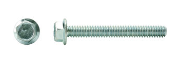 Flange bolt, Bullseye, 5/16''-18 x 1'', Serrated, Zinc