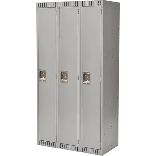 Casier démontable, 1 niveau, 3 banques, 12 x 18 x 72, Gris (Ensemble de 3)