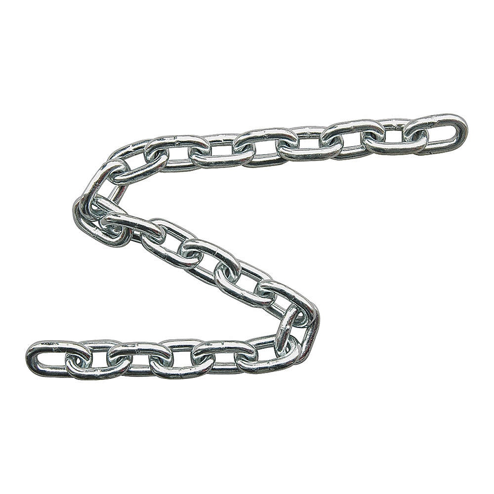 Straight Link Chain, 3/8'' x 200', Grade 30, 2650lb, Zinc