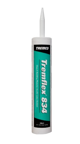 Acrylic Latex Caulk, Tremflex 834, 300ml, Cartridge, White (30un/bx-60bx/skd)