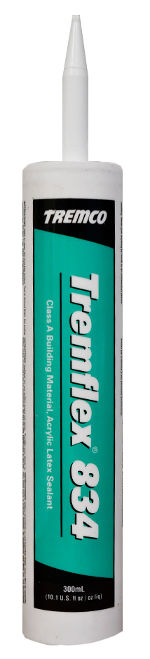 Calfeutrant au latex acrylique, Tremflex 834, 300ml, Cartouche, Blanc (30un/bte-60bte/pal)