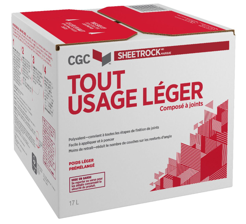 Ciment à joints, Composé de rubanage, CGC léger Rouge, 17 L, Blanc (48bx/pal)