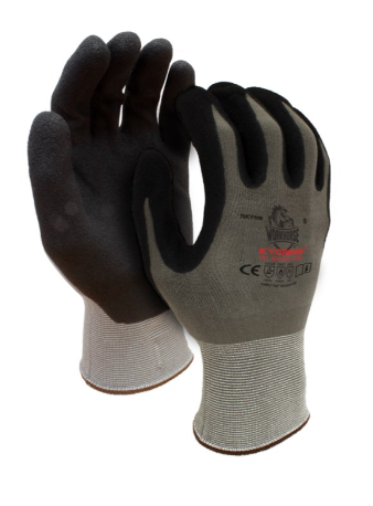 Cut resistant Nylon gloves Kyorene with nitryl coated palm, 13g, Level A1 (12 pairs/bag-72 pairs/cs)