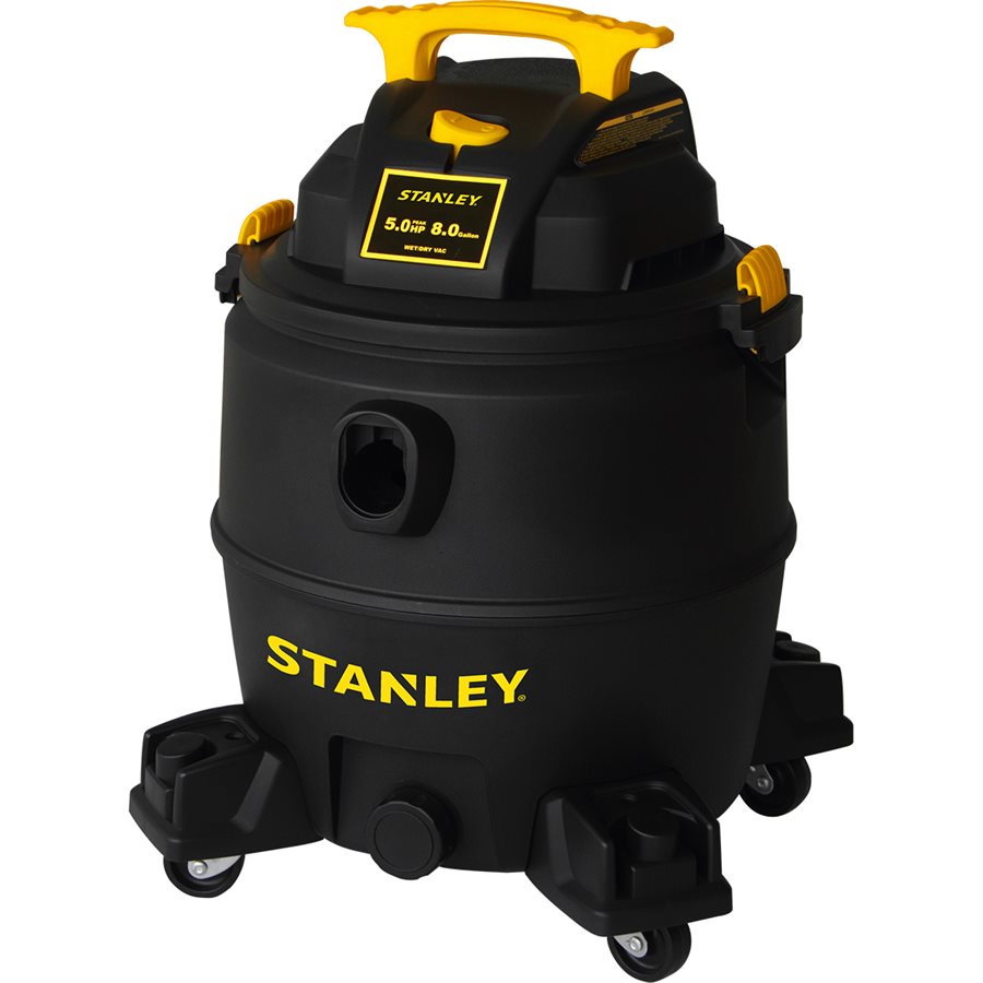 Wet/Dry Vacuum, STANLEY, 8 Gal, Poly tank, 5hp
