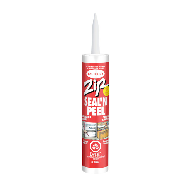Calfeutrant Thermoplastique amovible, Mulco, Zip Seal 'N Peel , Cartouche, 300ml, Clair (12un/Bte)
