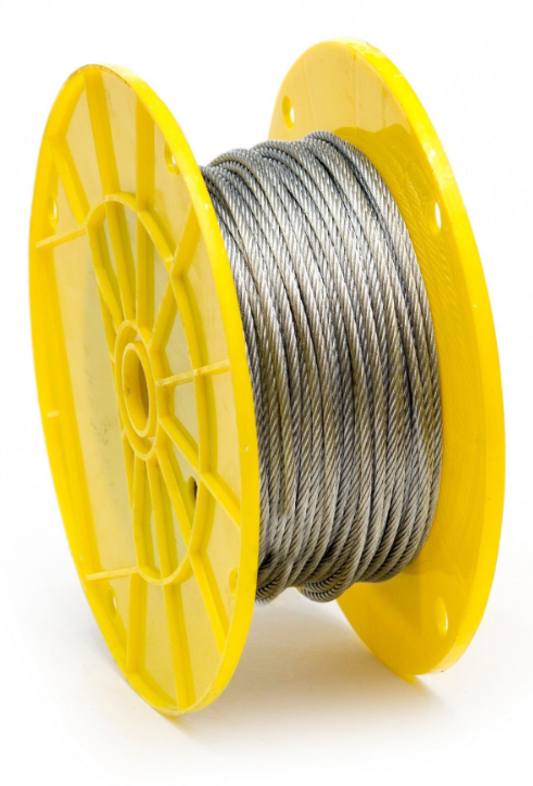 Cable d'acier, 1/8&quot; x 500',  Galvanisé en rouleau