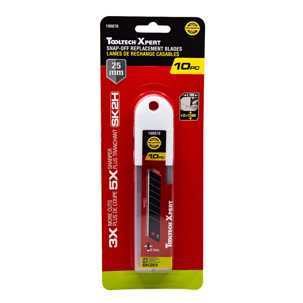 Lame de remplacement, Tooltech Xpert, 25mm, Style cassable (10un/pqt)