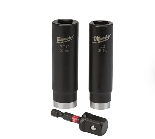 Impact wrench socket set hexagon, Shockwave, 9/16'', 3/8'', 1/2''