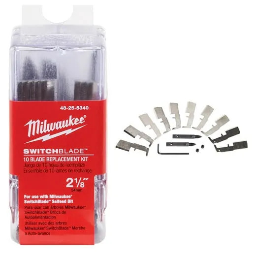 Kit of 10 replacement blades Milwaukee , Switchblade, 1-1/2'' (10un/pck)