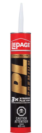 Adhésif de construction, PL Premium, 825 ML, Beige (12un/bte-60bte/pal)