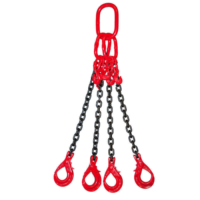 Quad chain kit (Q.O) 9/32'', Grade 100, Self-locking hook (BK) with shortener (Style 4B)