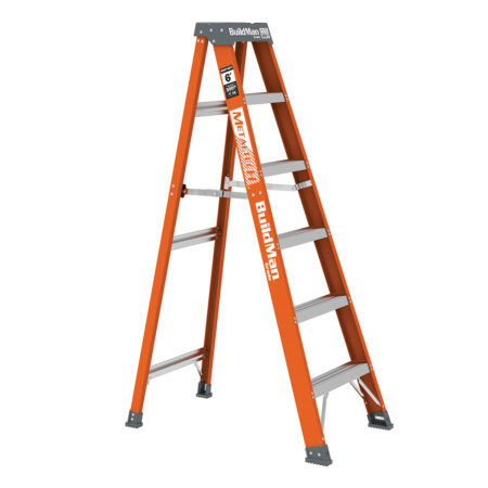 Escabeau Buildman, 6 pieds, Simple, Type 1A, 300lbs, Fibre de verre, Orange (1un)