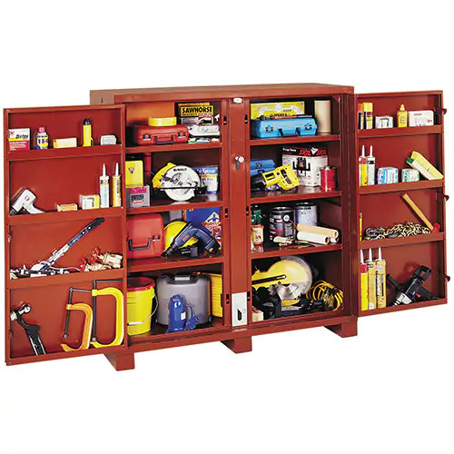 Armoire à étagères de chantier, Jobox By Crescent, 58,7 pieds cubes, Rouge