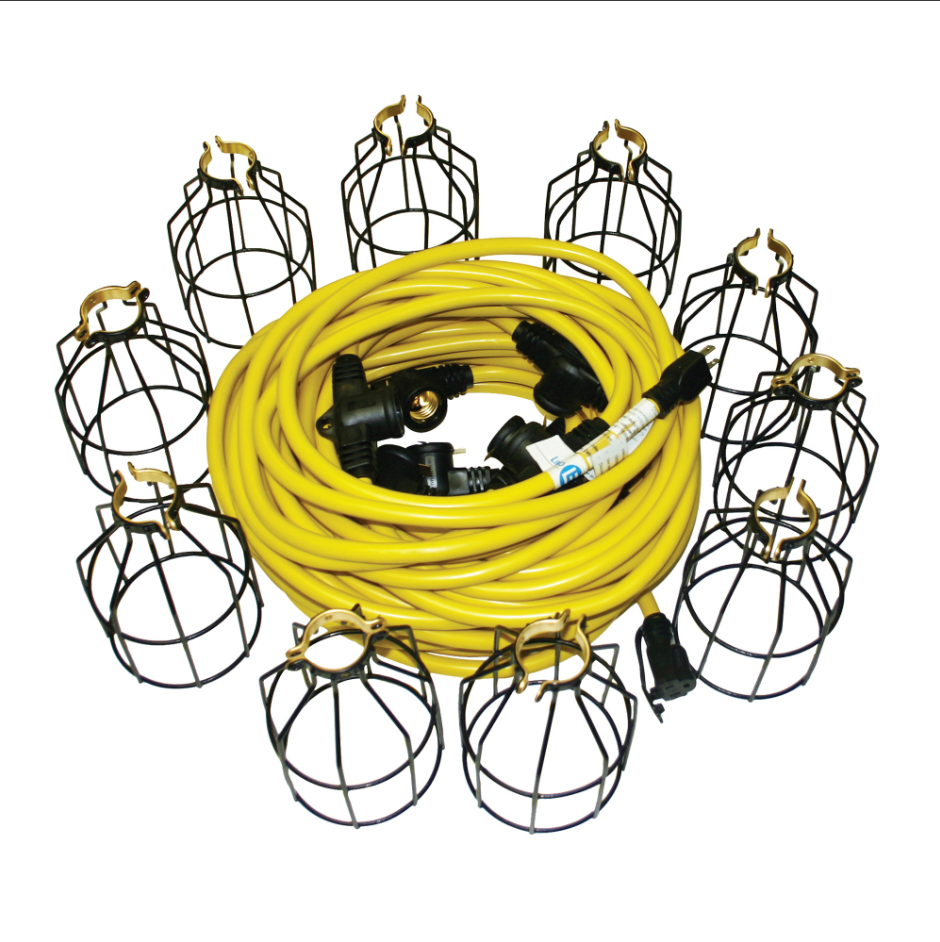 LED Stringlights, Lind Equipement, 10 lights, 100', 14/3 ,  Metal Housing