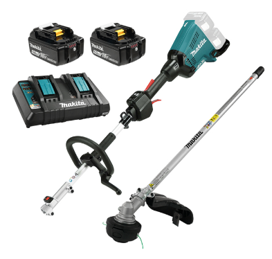 Ensemble coupe-bordure sans balai, Makita DUX60PTM5X, LXT, bloc d'alimentation tube 2 pièces, 36v, Avec 2 batteries EM405MP 5Ah et 1 chargeur 