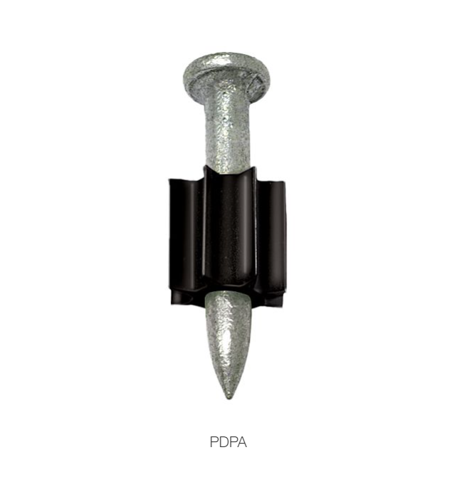 Concrete nail for powder gun , PDPA,  2'' x .157'', Galvanized (100un/bx)