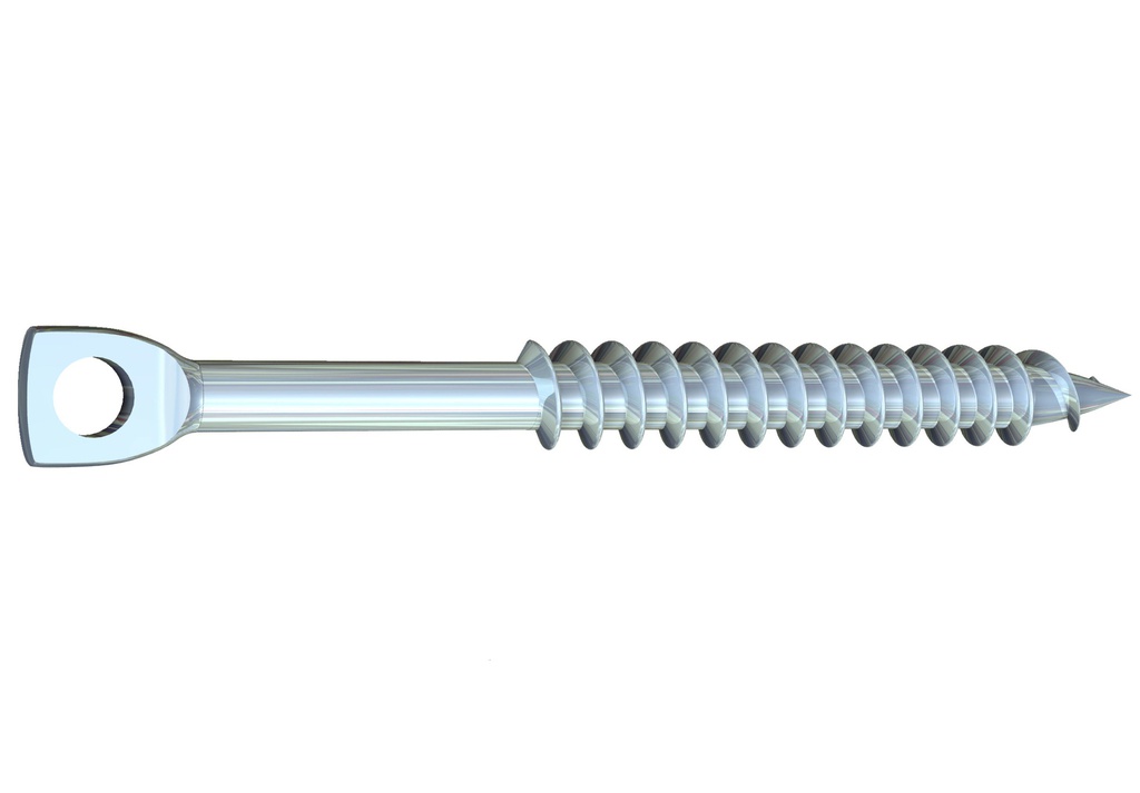 Eye-lag for wood, Grabber, 1/4'' x 5'', Zinc (1M/bx)