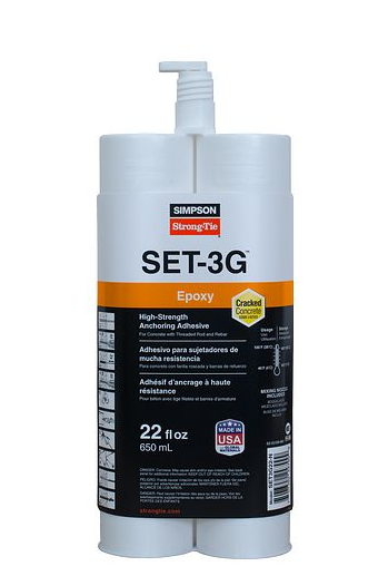 Adhésif pour époxy, Simpson, SET3G22-N, Haute résistance, 22oz