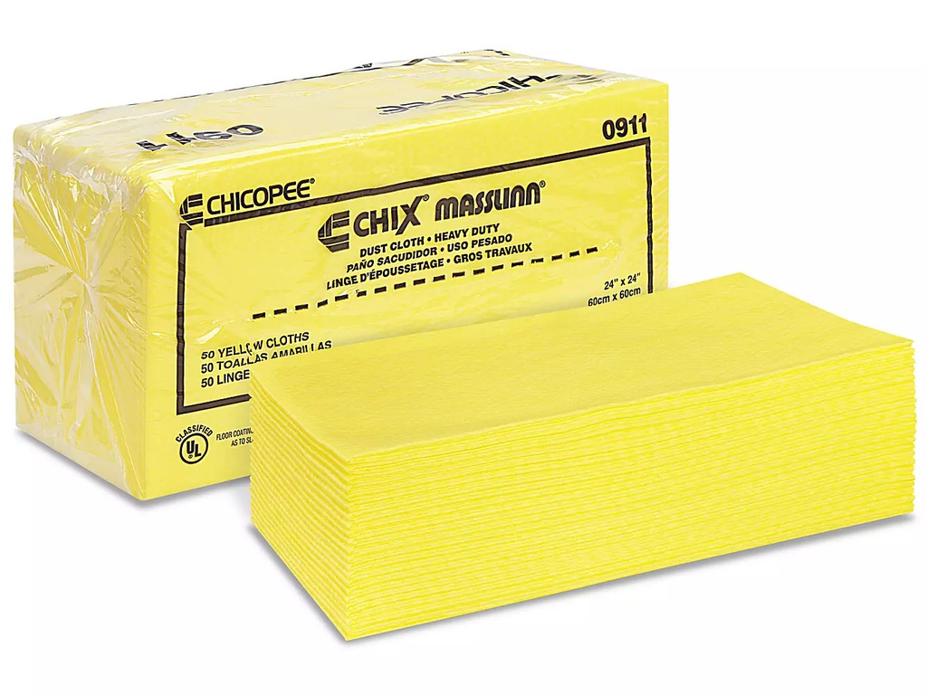 Dust Cloths Masslinn, 24'' x 24'', Yellow (50un/pck-2pck/bx)