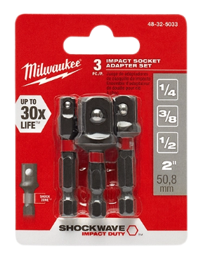 Set of socket adapter for impact, Milwaukee 48-32-5033, 2'', 3pcs