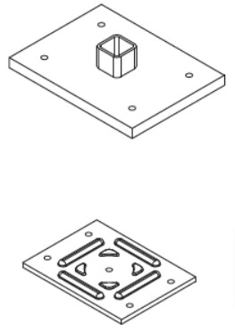Ensemble de plaques C, Haut 5-1/4'' x 7'' x 1/2'', Bas 4-1/2'' x 6'' 3G
