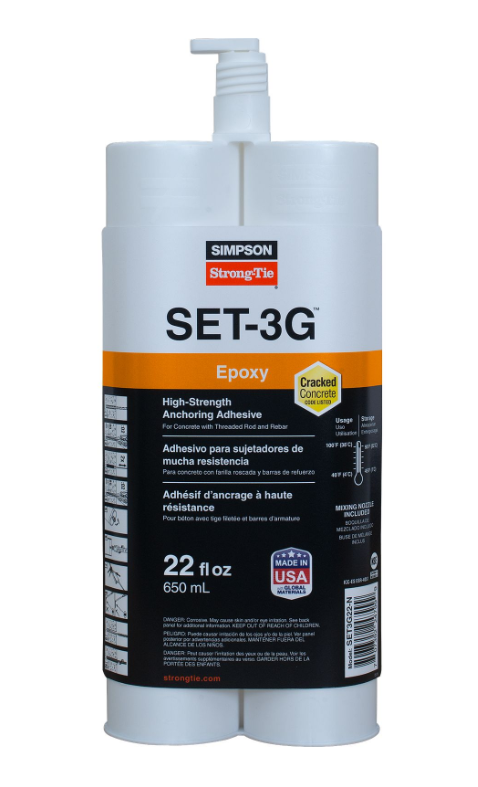 Adhésif pour époxy, Simpson, SET3G10, Haute résistance, 8.5oz