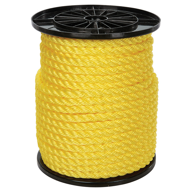 Corde polypropylène torsadée, 5/8'' x 200'', Jaune