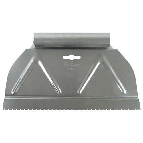 Adhesive spreader 9'', Richard CS-PRO, V-Notch 1/16'' x 3/64'' x 13/64'', Steel (10un/bx-120un/cs)