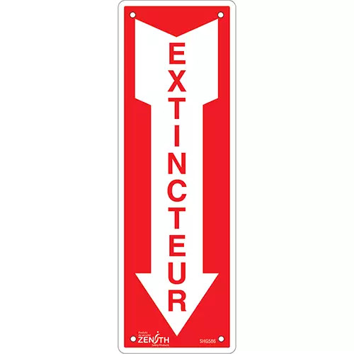 Enseigne Extincteur, 12'' x 4'', Aluminium, Francais