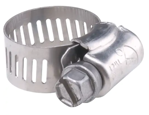 Collier de serrage pour tuyau, Dia. min. 1-1/8", Dia. max. 3", Acier inoxydable