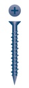 Concrete screw, Bullseye, 3/16'' x 2-1/4'', Flat head Quad #2, Blue coating Bulk