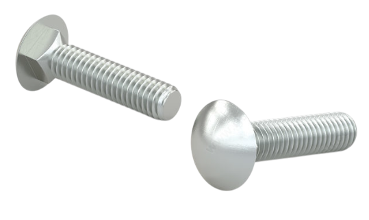 Boulon, Bullseye, 3/8'' x 1'', Tête ronde, Filetée, Zinc (750/bte)