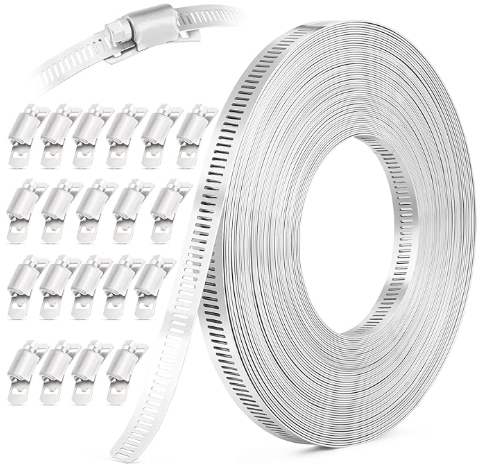 Collier de serrage, 50ft, Acier inoxidable