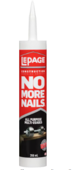 Construction Adhesive, No More Nails, 266ml, White (12un/bx)