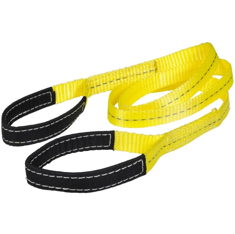 Élingue de levage DRL 2" x 4', Boucles à chaque extrémités, 1200lbs verticale, Type 3, 2 Plis, Nylon, Jaune (1/un)