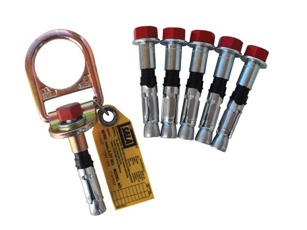 Concrete D-Ring Anchor, Dbi Sala, with 360 Degree Swivel, with 5 extra Bolts