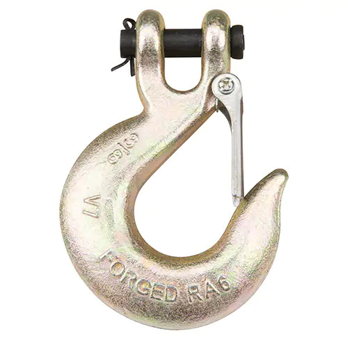Clevis Clamp Hook with Safety Latch, 1/4'', Grade 70, 2750 lbs