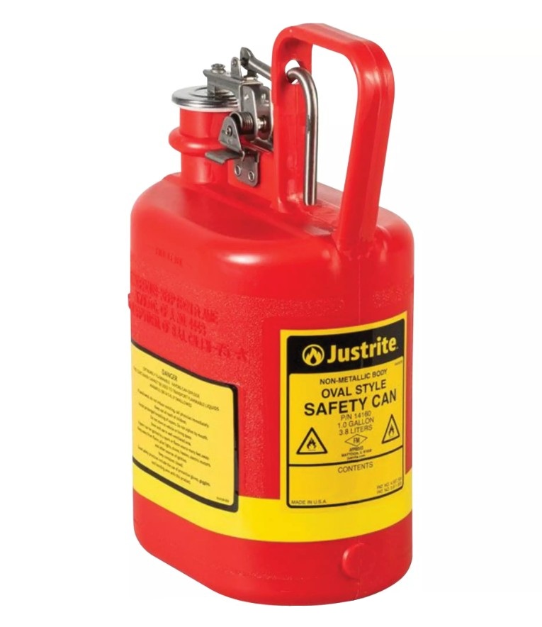 Bidon de sécurité, Justrite, Type 1, Polyéthylène, 1gal, Rouge