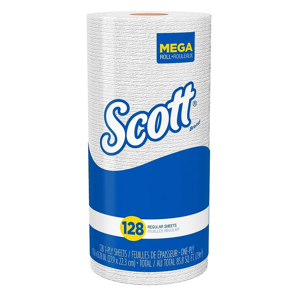 Kitchen roll towels standard, Scott, 11.0&quot; x 8.78&quot;, 128 Sheets, White(20rlx/bx)